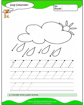 okul öncesi çizgi çalışmaları